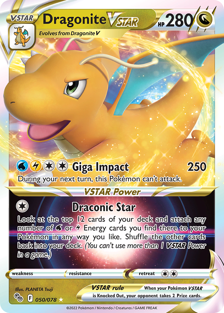 Dragonite VSTAR 50 Rare Holo VSTAR card from Pokémon GO