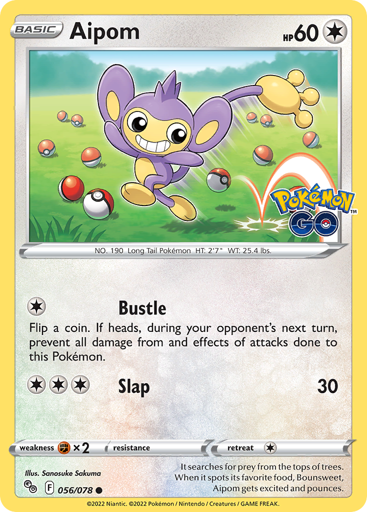 Aipom 56 Common card from Pokémon GO