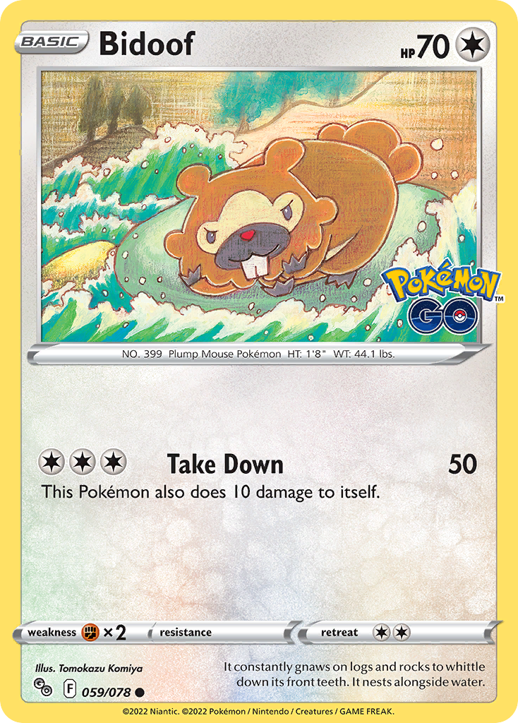 Bidoof 59 Common card from Pokémon GO