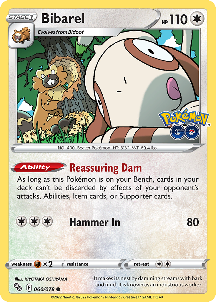 Bibarel 60/78 Common card from Pokémon GO