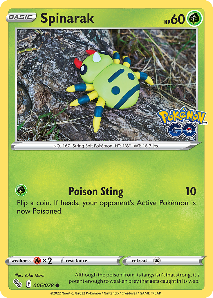 Spinarak 6/78 Common card from Pokémon GO