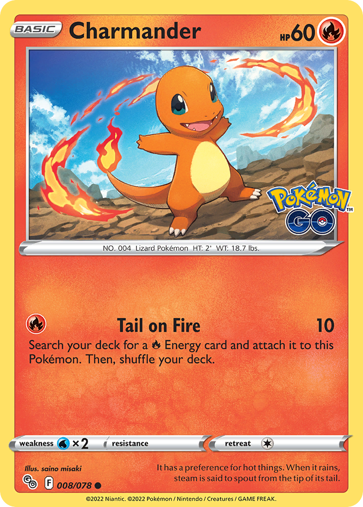 Charmander 8/78 Common card from Pokémon GO