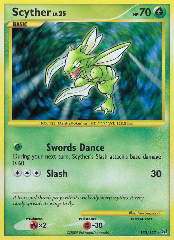 Scyther 130 Rare Secret card from Platinum