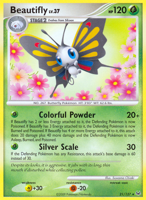 Beautifly 21 Rare card from Platinum
