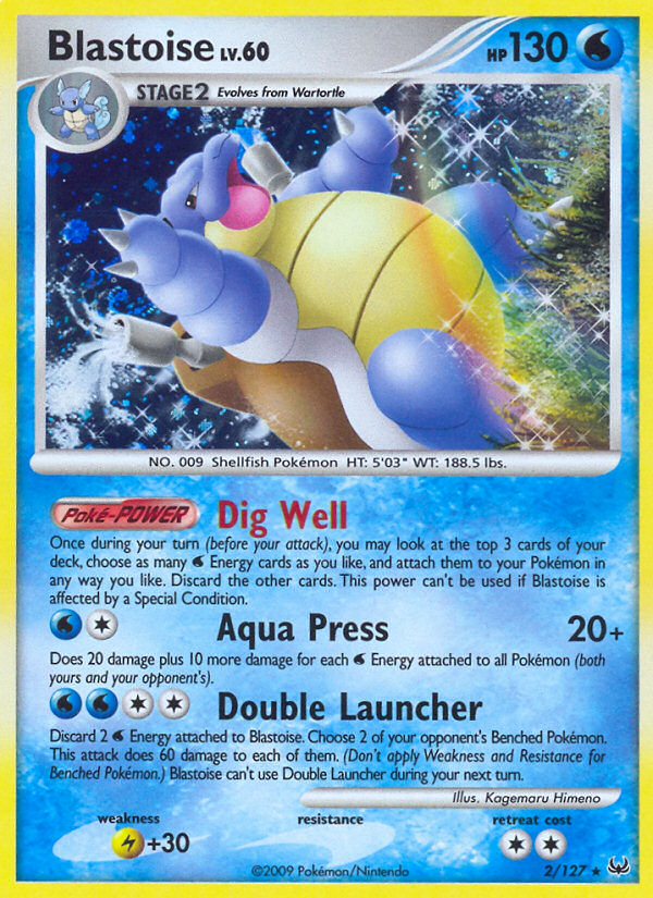 Blastoise 2 Rare Holo card from Platinum