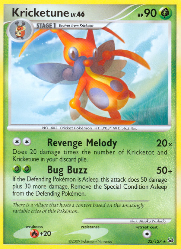 Kricketune 32/127 Rare card from Platinum