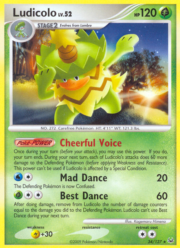 Ludicolo 34 Rare card from Platinum