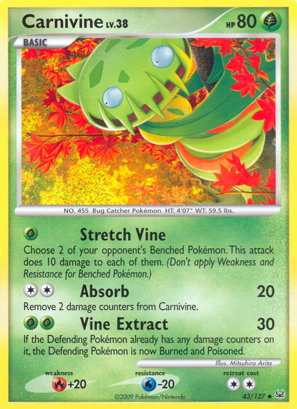 Carnivine 43 Uncommon card from Platinum