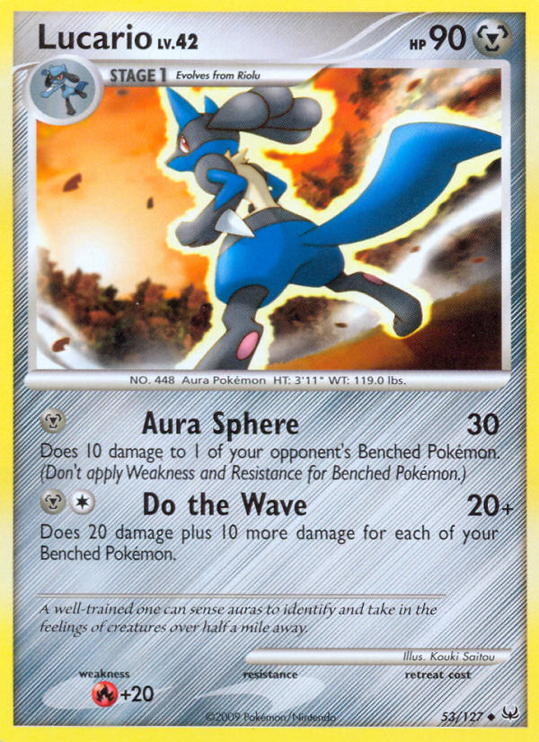 Lucario 53 Uncommon card from Platinum