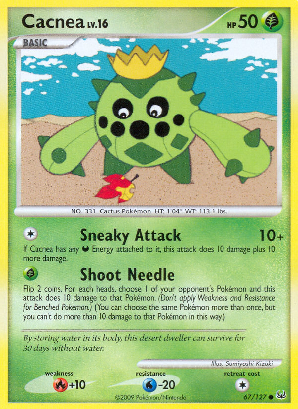 Cacnea 67 Common card from Platinum