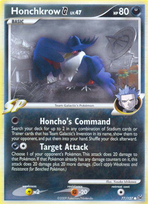 Honchkrow G 77 Common card from Platinum