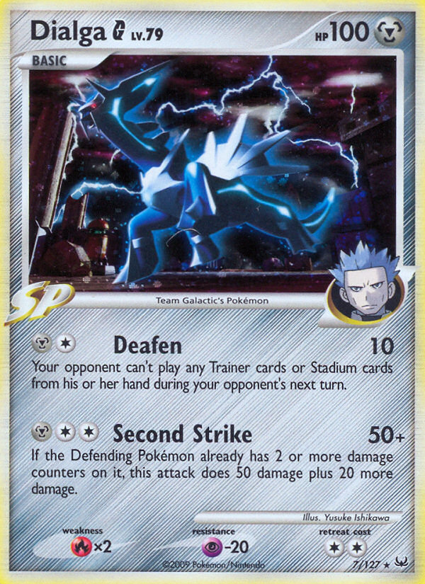 Dialga G 7 Rare Holo card from Platinum
