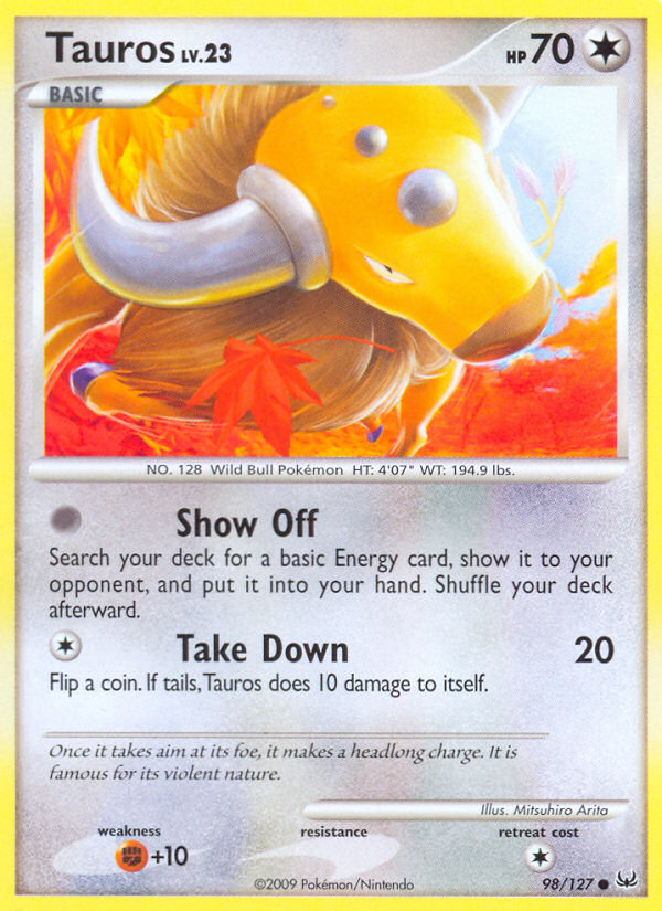 Tauros 98 Common card from Platinum