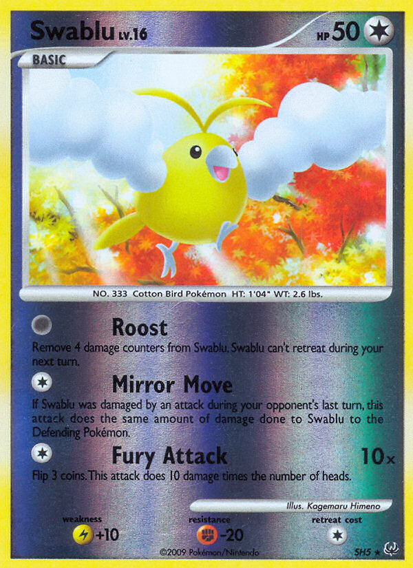 Swablu SH5 Rare card from Platinum