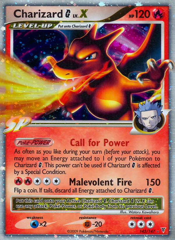 Charizard G LV.X 143 Rare Holo LV.X card from Supreme Victors
