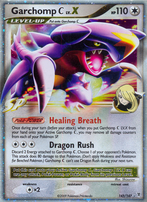 Garchomp C LV.X 145 Rare Holo LV.X card from Supreme Victors