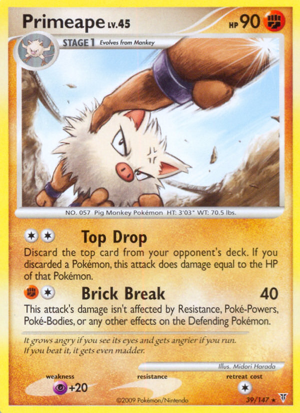 Primeape 39 Rare card from Supreme Victors