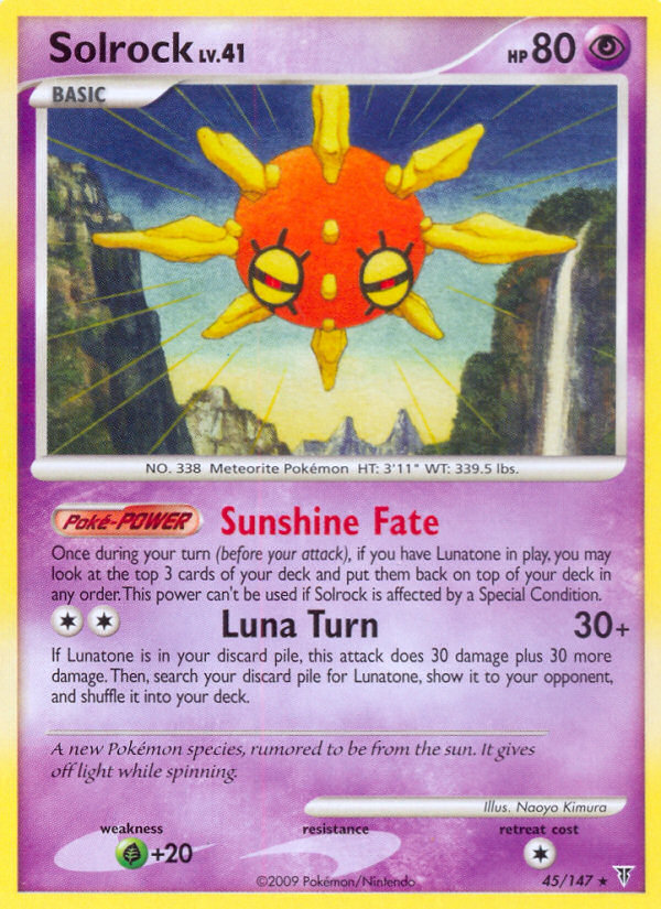Solrock 45 Rare card from Supreme Victors