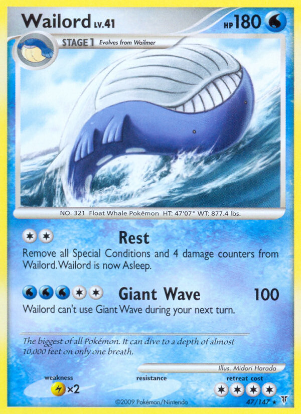 Wailord 47 Rare card from Supreme Victors