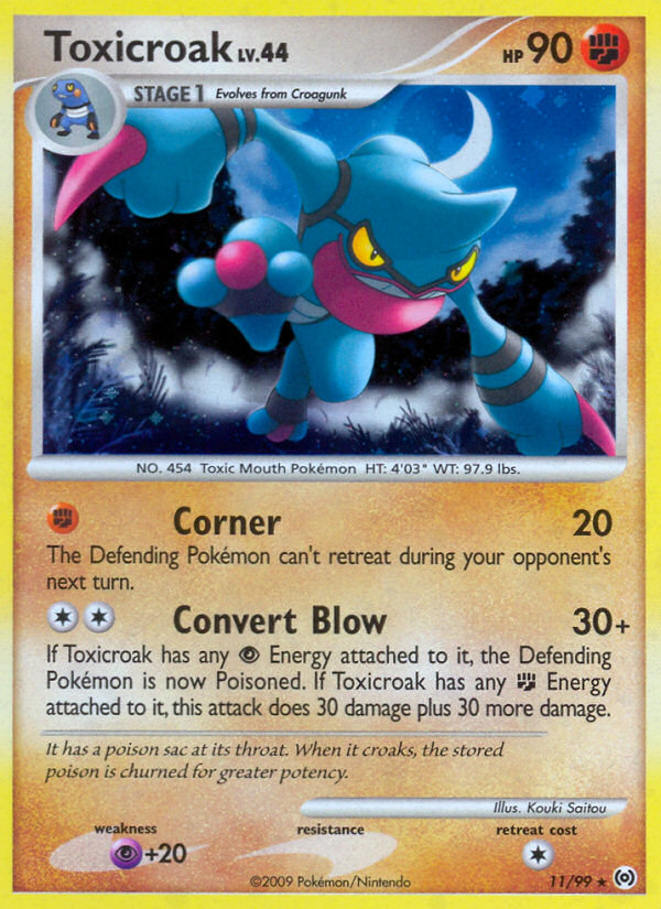 Toxicroak 11 Rare Holo card from Arceus