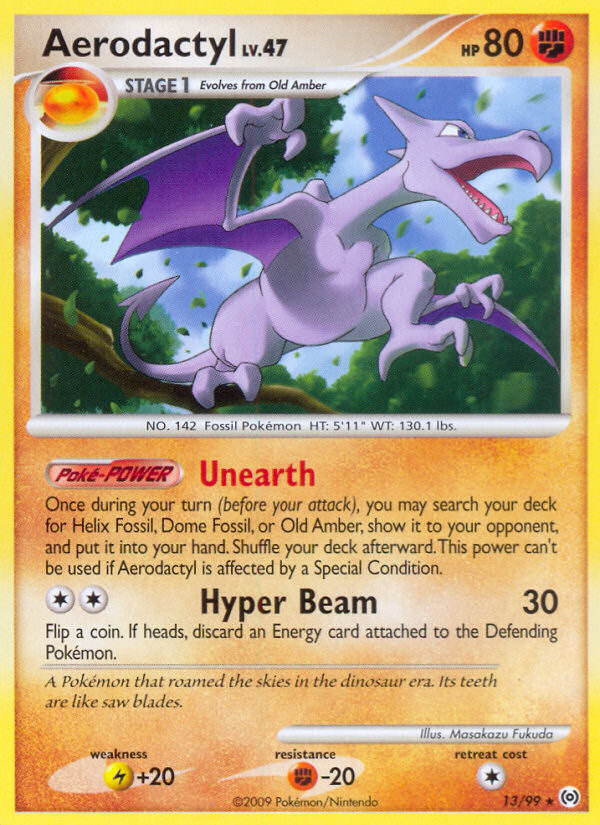 Aerodactyl 13 Rare card from Arceus
