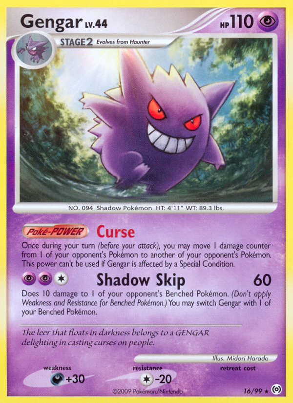 Gengar 16/99 Rare card from Arceus