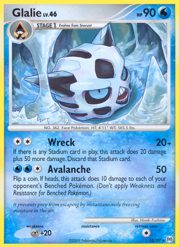 Glalie 18 Rare card from Arceus