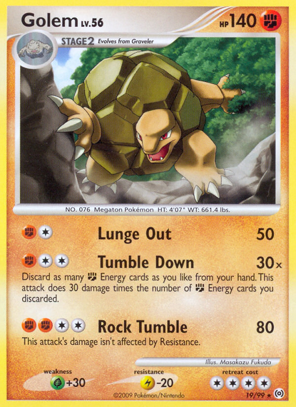 Golem 19/99 Rare card from Arceus
