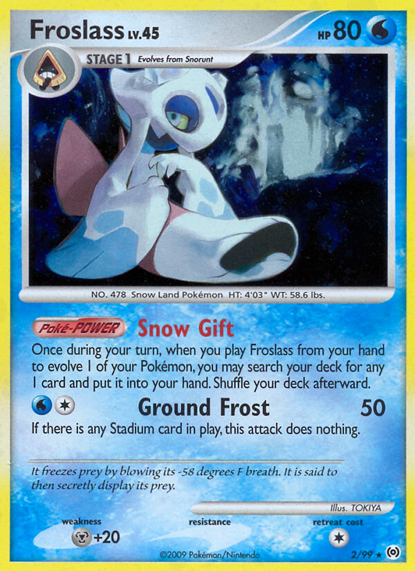 Froslass 2 Rare Holo card from Arceus