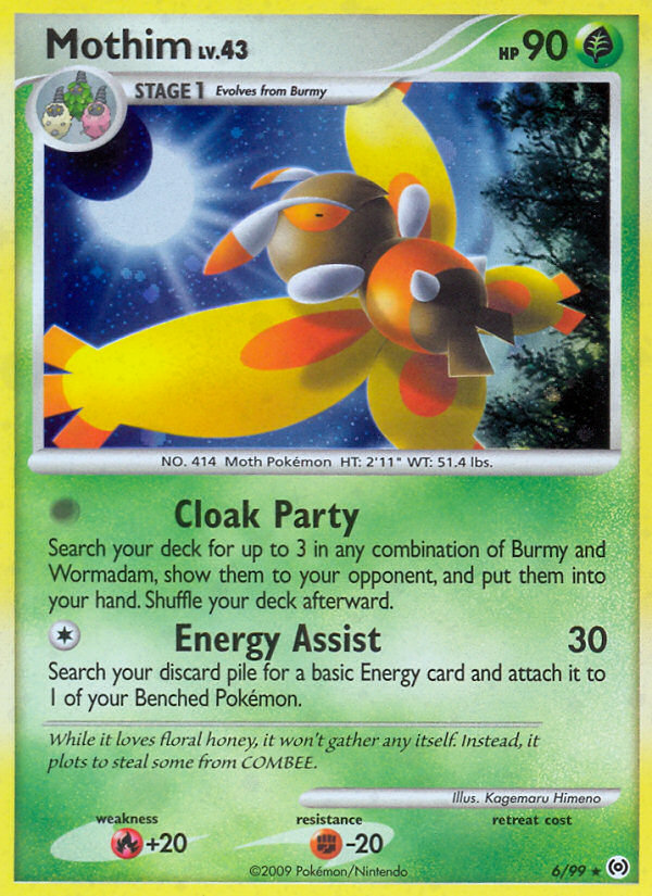Mothim 6 Rare Holo card from Arceus
