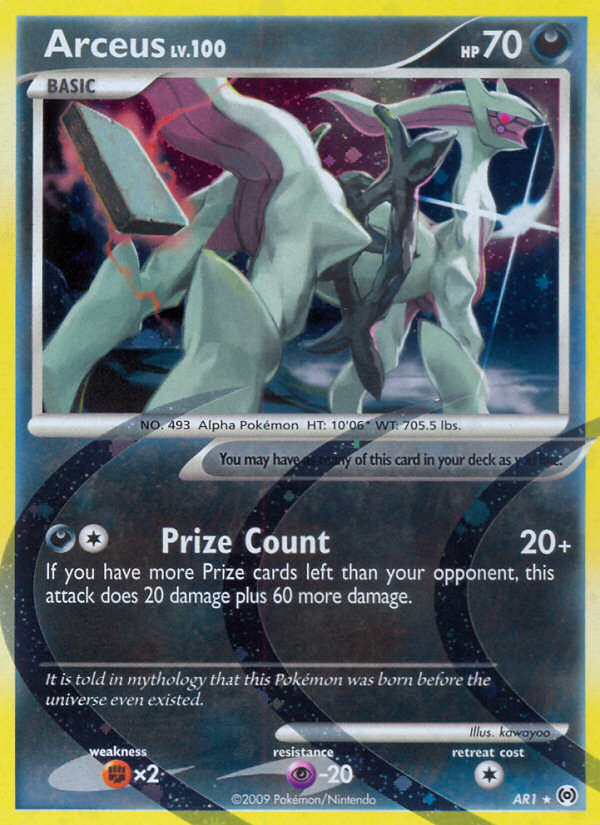Arceus AR1/99 Rare card from Arceus