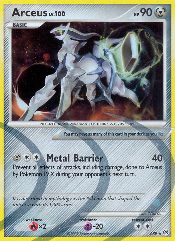 Arceus AR9/99 Rare card from Arceus