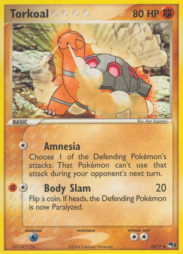 Torkoal 10 Uncommon card from POP Series 1