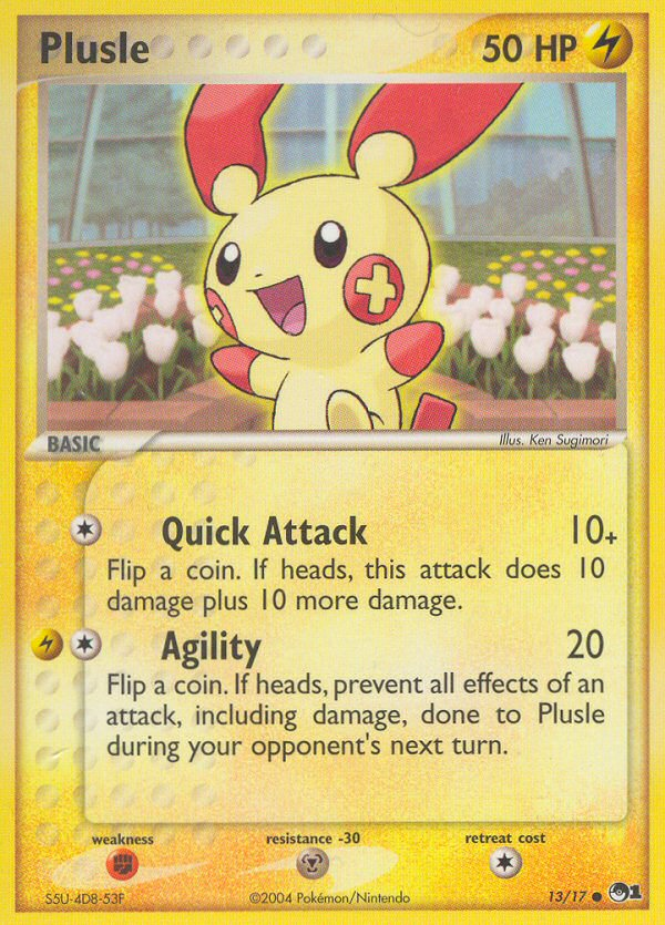 Plusle 13/17 Common card from POP Series 1