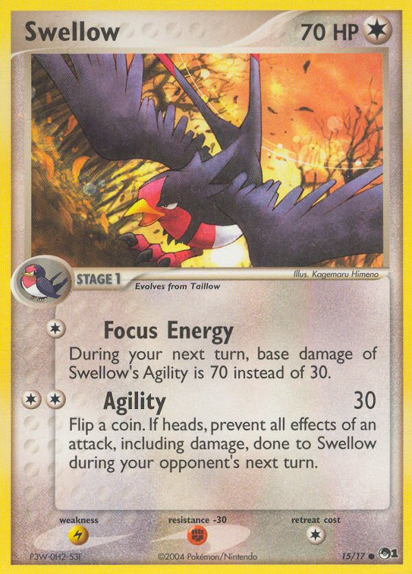 Swellow 15 Common card from POP Series 1