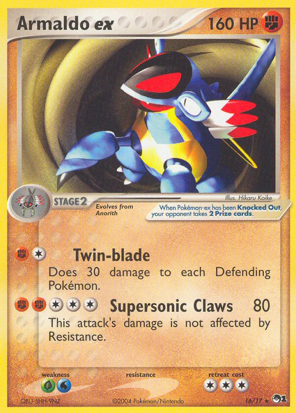 Armaldo ex 16/17 Rare card from POP Series 1