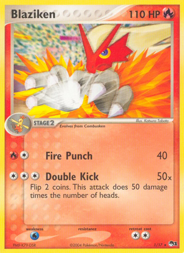 Blaziken 1/17 Rare card from POP Series 1