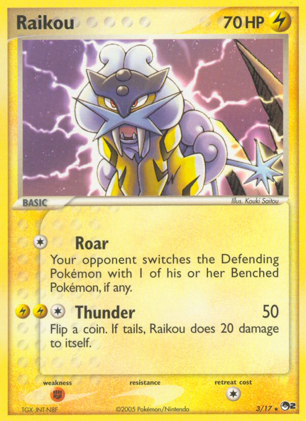 Raikou 3/17 Rare card from POP Series 2