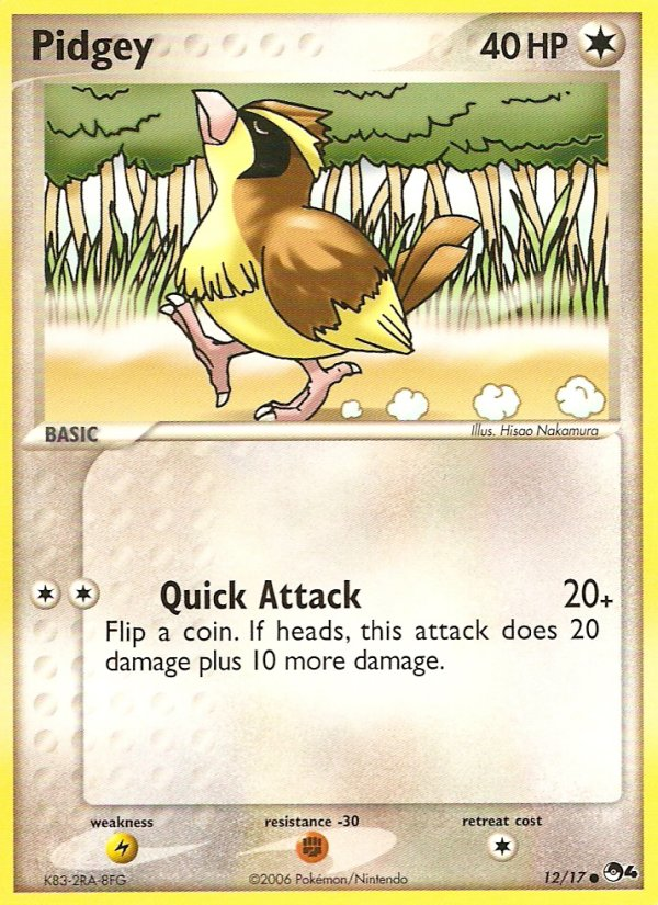 Pidgey 12 Common card from POP Series 4