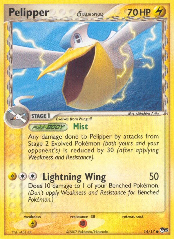 Pelipper δ 14 Common card from POP Series 5
