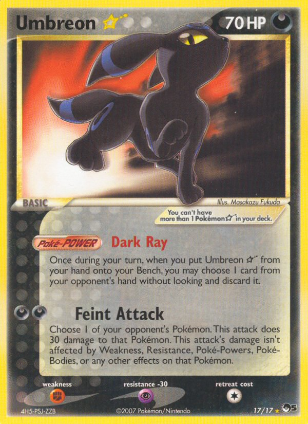 Umbreon ★ 17/17 Rare card from POP Series 5