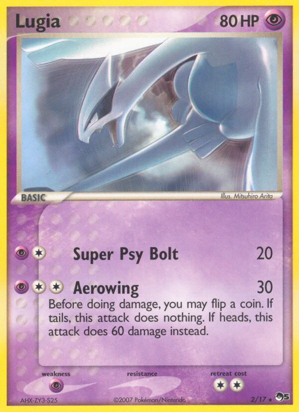 Lugia 2/17 Rare card from POP Series 5