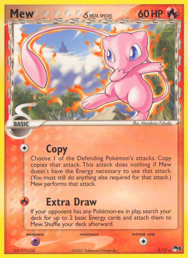 Mew δ 3 Rare card from POP Series 5
