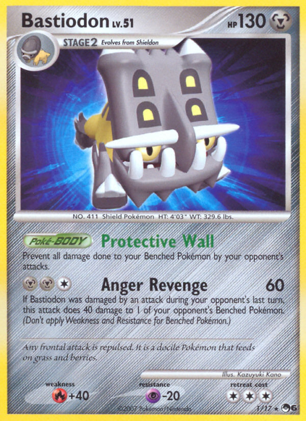 Bastiodon 1/17 Rare card from POP Series 6
