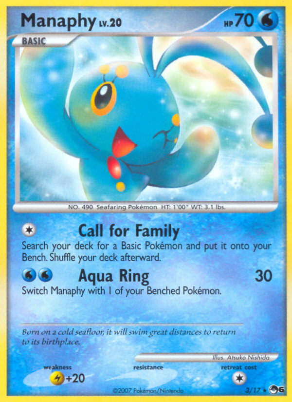 Manaphy 3 Rare card from POP Series 6