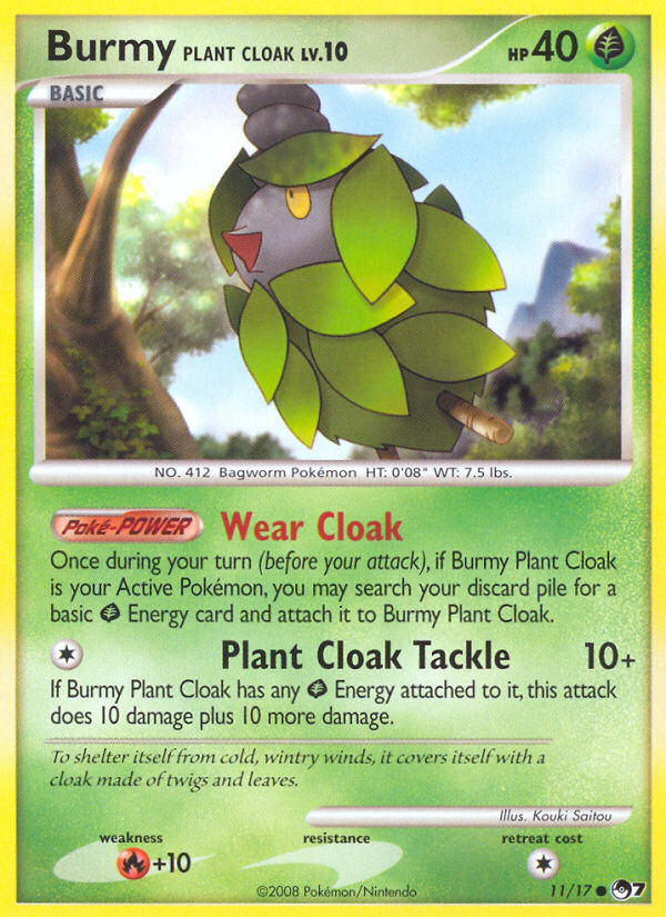 Burmy Plant Cloak 11/17 Common card from POP Series 7