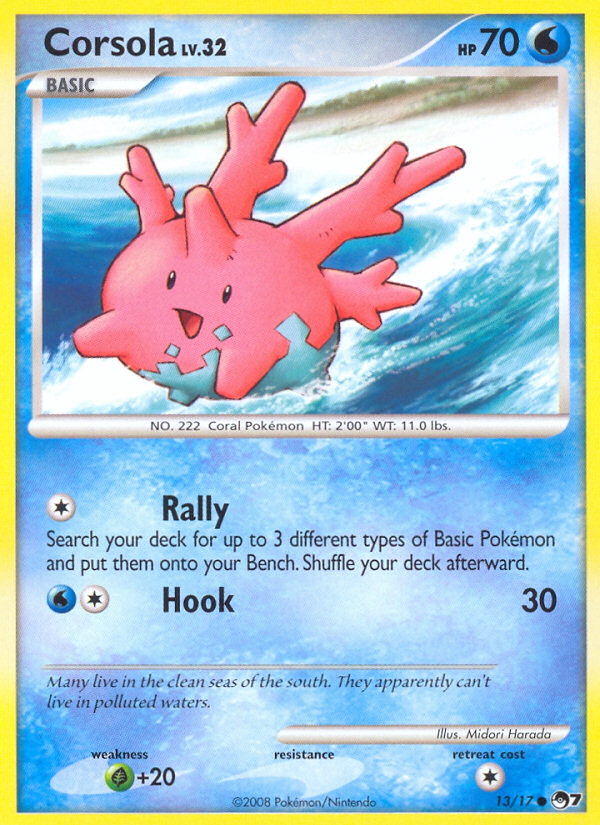 Corsola 13 Common card from POP Series 7