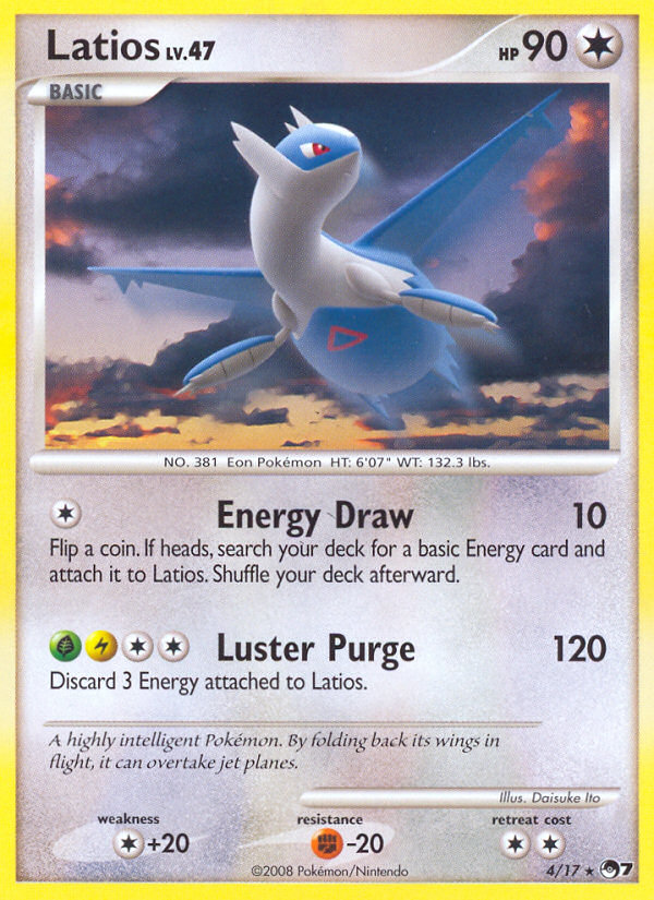 Latios 4 Rare card from POP Series 7