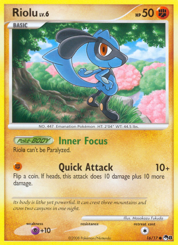 Riolu 16 Common card from POP Series 8
