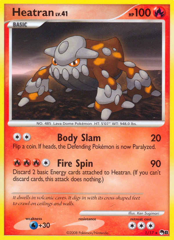 Heatran 1 Rare card from POP Series 8
